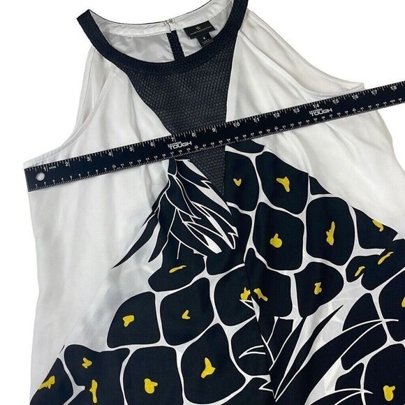 Worthington Shirt High Neck Sleeveless Women's Halter Pineapple Print Black Smal - Picture 6 of 8